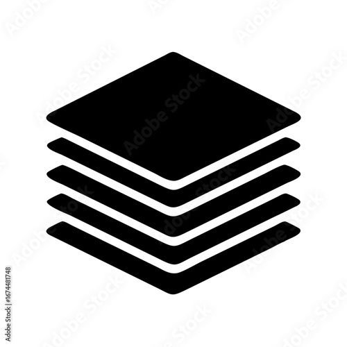 Vector art of simple and clean illustration of stacked layers, representing organization, depth, or a multilayered structure