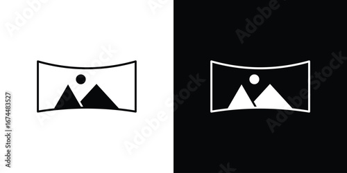 Panoramic icon. filled flat sign for mobile concept and web