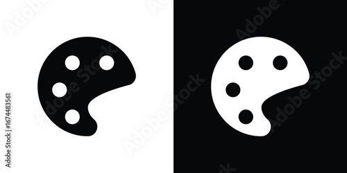 Palette icon. filled flat sign for mobile concept and web