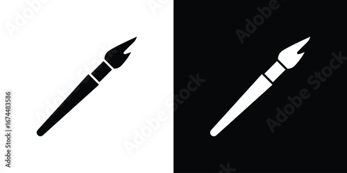 Paint brush icon. filled flat sign for mobile concept and web