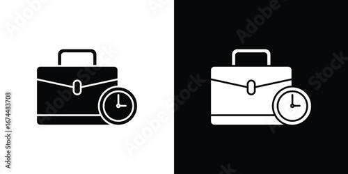 Office time icon. filled flat sign for mobile concept and web