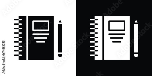Notebook icon. filled flat sign for mobile concept and web