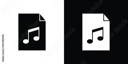 Music File icon. filled flat sign for mobile concept and web