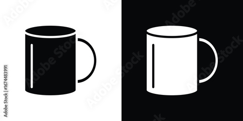 Mug icon. filled flat sign for mobile concept and web