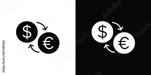 Money exchange icon. filled flat sign for mobile concept and web