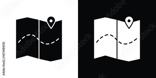 Map icon. filled flat sign for mobile concept and web