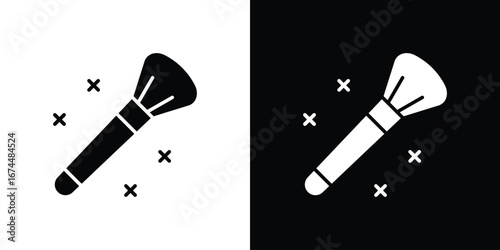 Makeup brush icon. filled flat sign for mobile concept and web
