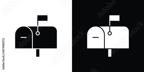 Mailbox icon. filled flat sign for mobile concept and web