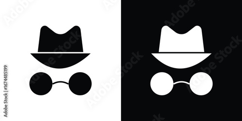 Incognito icon. filled flat sign for mobile concept and web