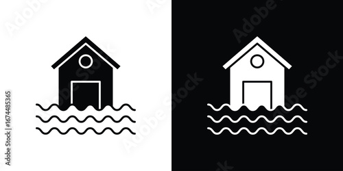 House flood icon. filled flat sign for mobile concept and web