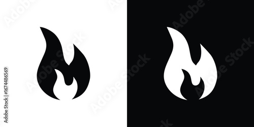 Flame icon. filled flat sign for mobile concept and web