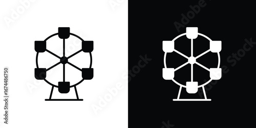 Ferris wheel icon. filled flat sign for mobile concept and web