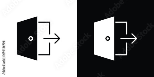 Exit icon. filled flat sign for mobile concept and web