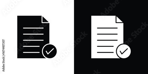 Document accept icon. filled flat sign for mobile concept and web