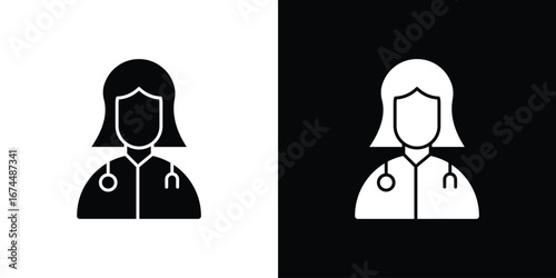 Doctor icon. filled flat sign for mobile concept and web