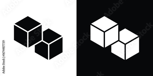 Cube icon. filled flat sign for mobile concept and web