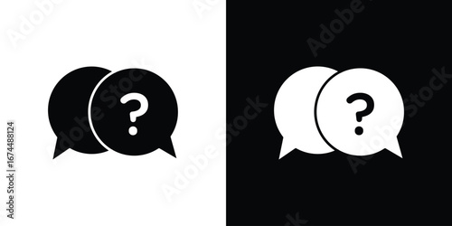 Comment question icon. filled flat sign for mobile concept and web