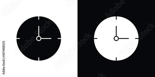 Clock icon. filled flat sign for mobile concept and web