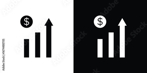 Chat arrow grow icon. filled flat sign for mobile concept and web