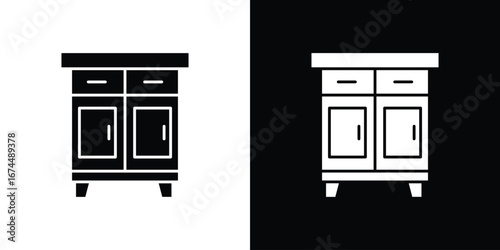 Cabinet icon. filled flat sign for mobile concept and web