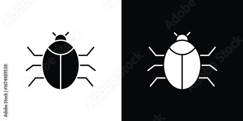 Bug icon. filled flat sign for mobile concept and web