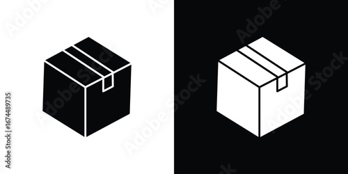 Box icon. filled flat sign for mobile concept and web