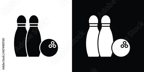 Bowling icon. filled flat sign for mobile concept and web