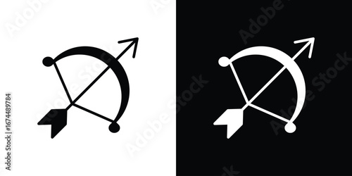 Bow arrow icon. filled flat sign for mobile concept and web