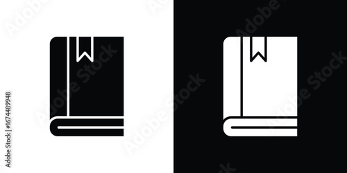 Book bookmark icon. filled flat sign for mobile concept and web