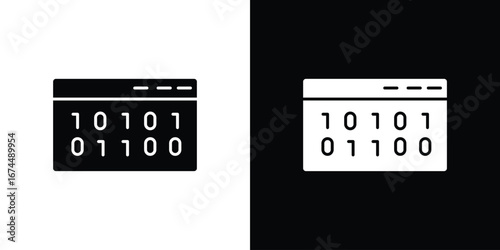 Binary code icon. filled flat sign for mobile concept and web