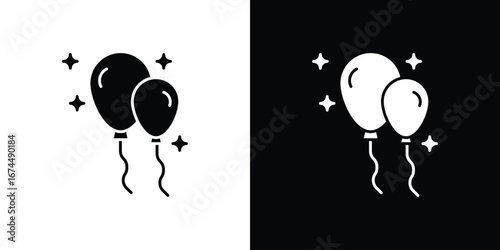 Balloons icon. filled flat sign for mobile concept and web