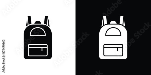 Backpack icon. filled flat sign for mobile concept and web