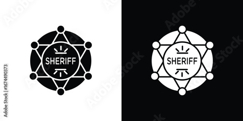 Badge Sheriff icon. filled flat sign for mobile concept and web
