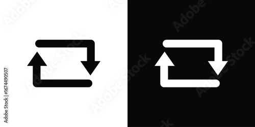 Arrows repeat icon. filled flat sign for mobile concept and web
