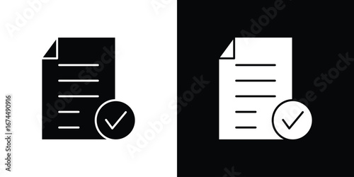 Accept document icon. filled flat sign for mobile concept and web