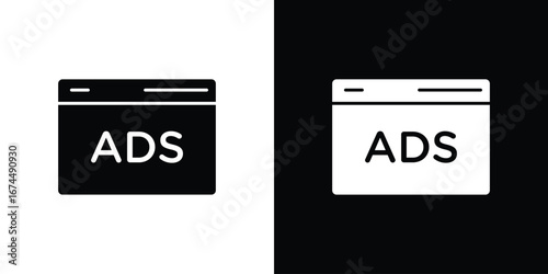 Ad icon. filled flat sign for mobile concept and web