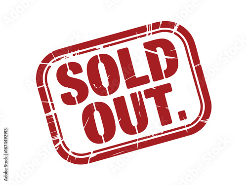 Sold Out Rubber Stamp Graphic Red Grunge Texture