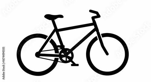 Simple black bicycle outline, ride into fitness, eco-friendly transport, explore the city, cycling adventure, perfect for infographics and active lifestyle designs