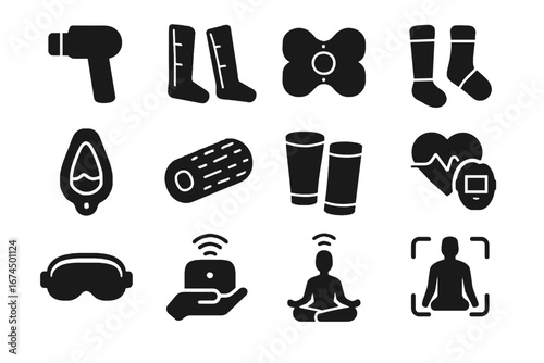 Body gun roller stabilizer icon recovery gym mask smart compression scan monitor