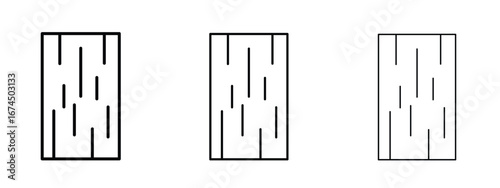 Wood board icon in linear versions. Editable line