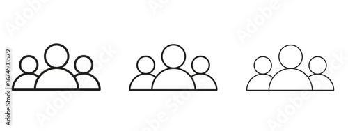 Users icon in linear versions. Editable line