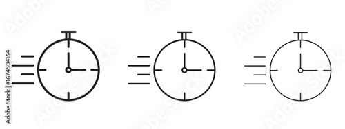 Time fast icon in linear versions. Editable line