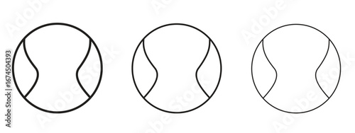 Tennis icon in linear versions. Editable line