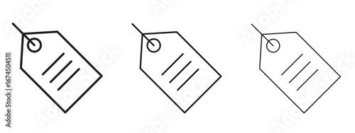 Tag icon in linear versions. Editable line