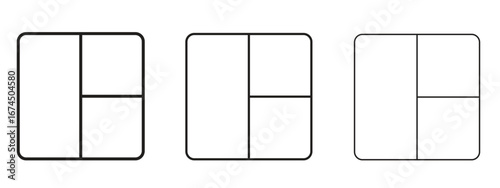 Table layout icon in linear versions. Editable line