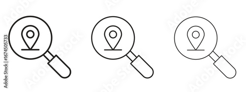 Search Location icon in linear versions. Editable line