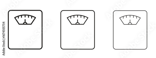 Scale icon in linear versions. Editable line