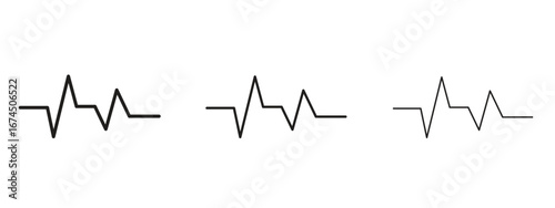 Pulse icon in linear versions. Editable line