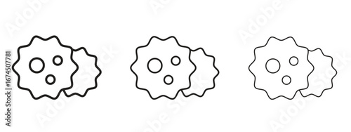 Microorganism icon in linear versions. Editable line