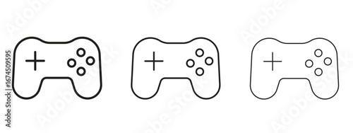 Gamepad icon in linear versions. Editable line